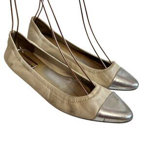 Prada Cream and Silver Loafers